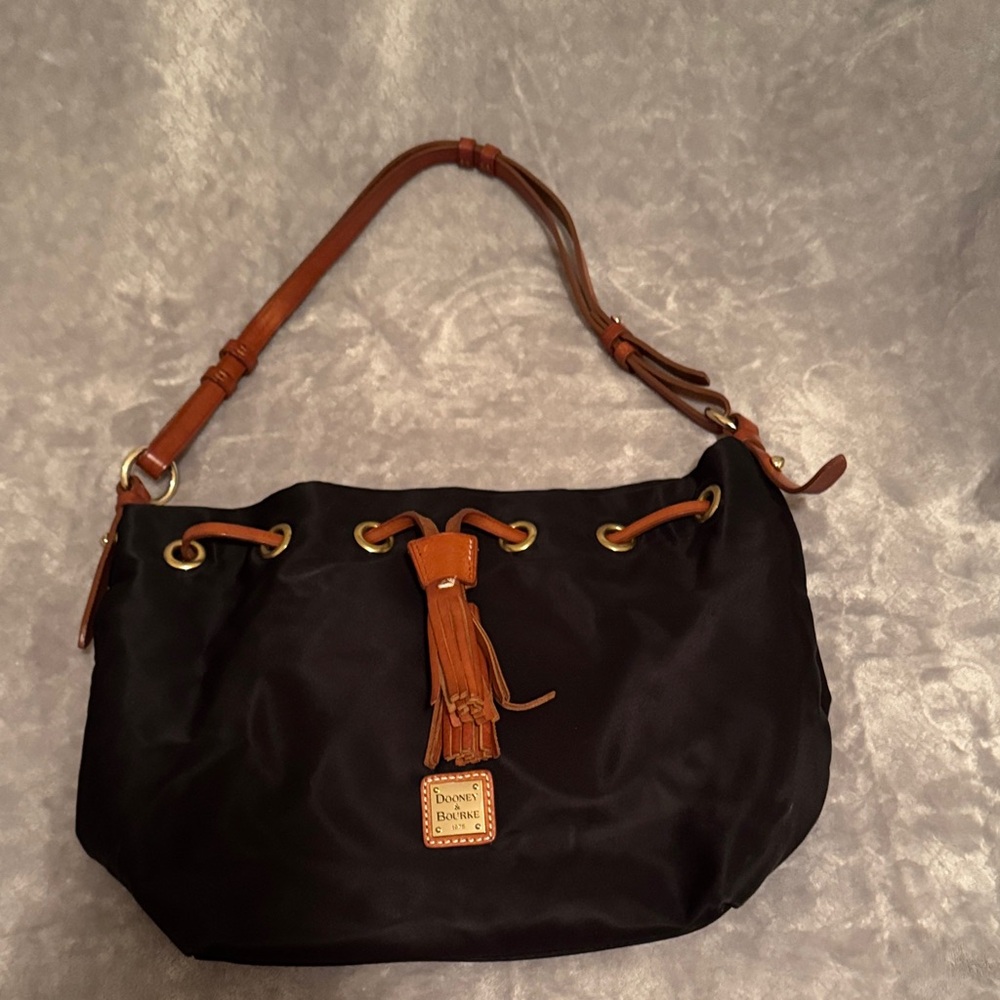 Dooney & Bourke Black and Tan Shoulder Bag